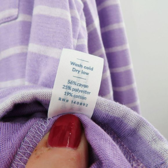 Marine Layer DK Crew, Lavender White Stripe, Size L - Picture 5 of 12